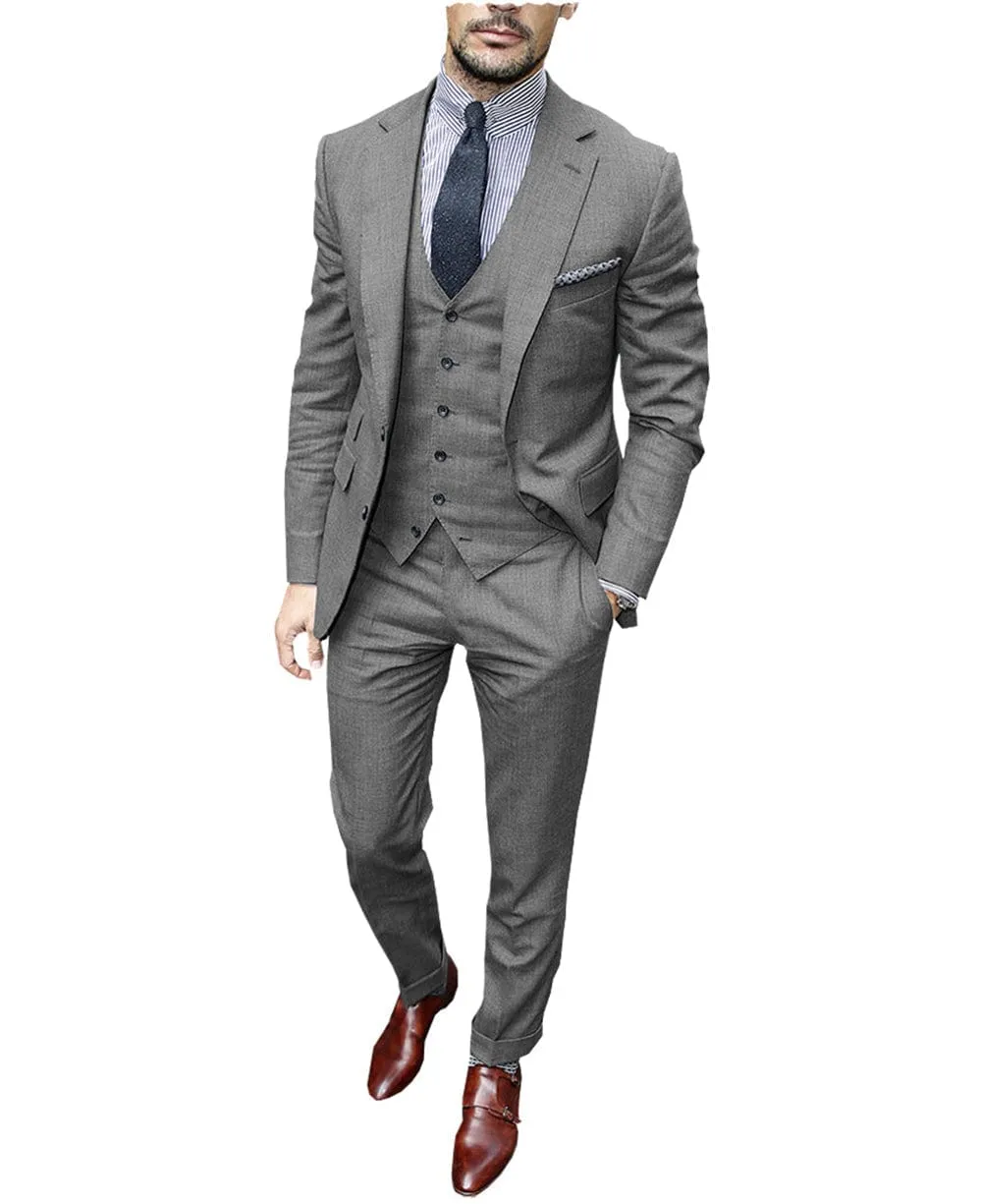 Formal 3 Piece Men's Suit(Blazer   Vest   Pants)