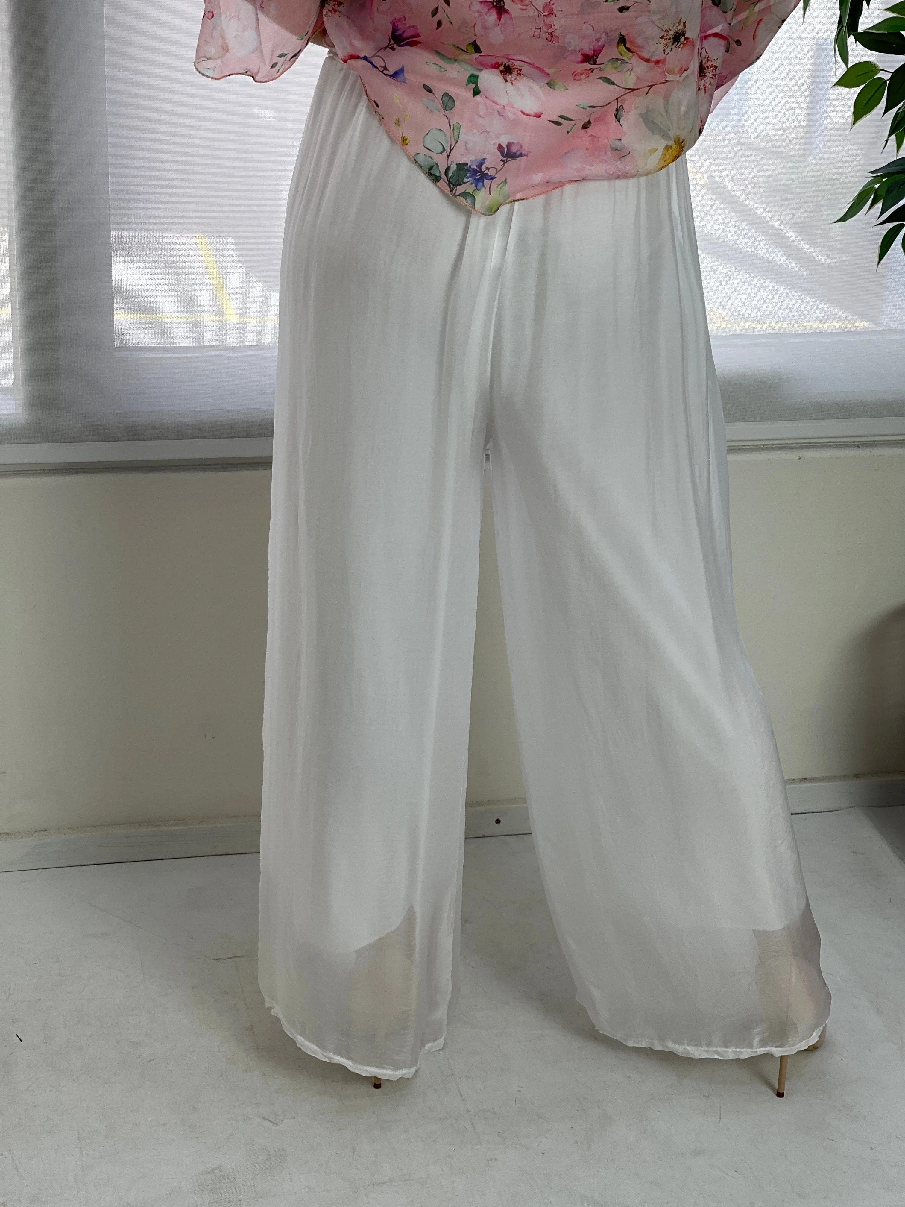 Fort White Silk Pants