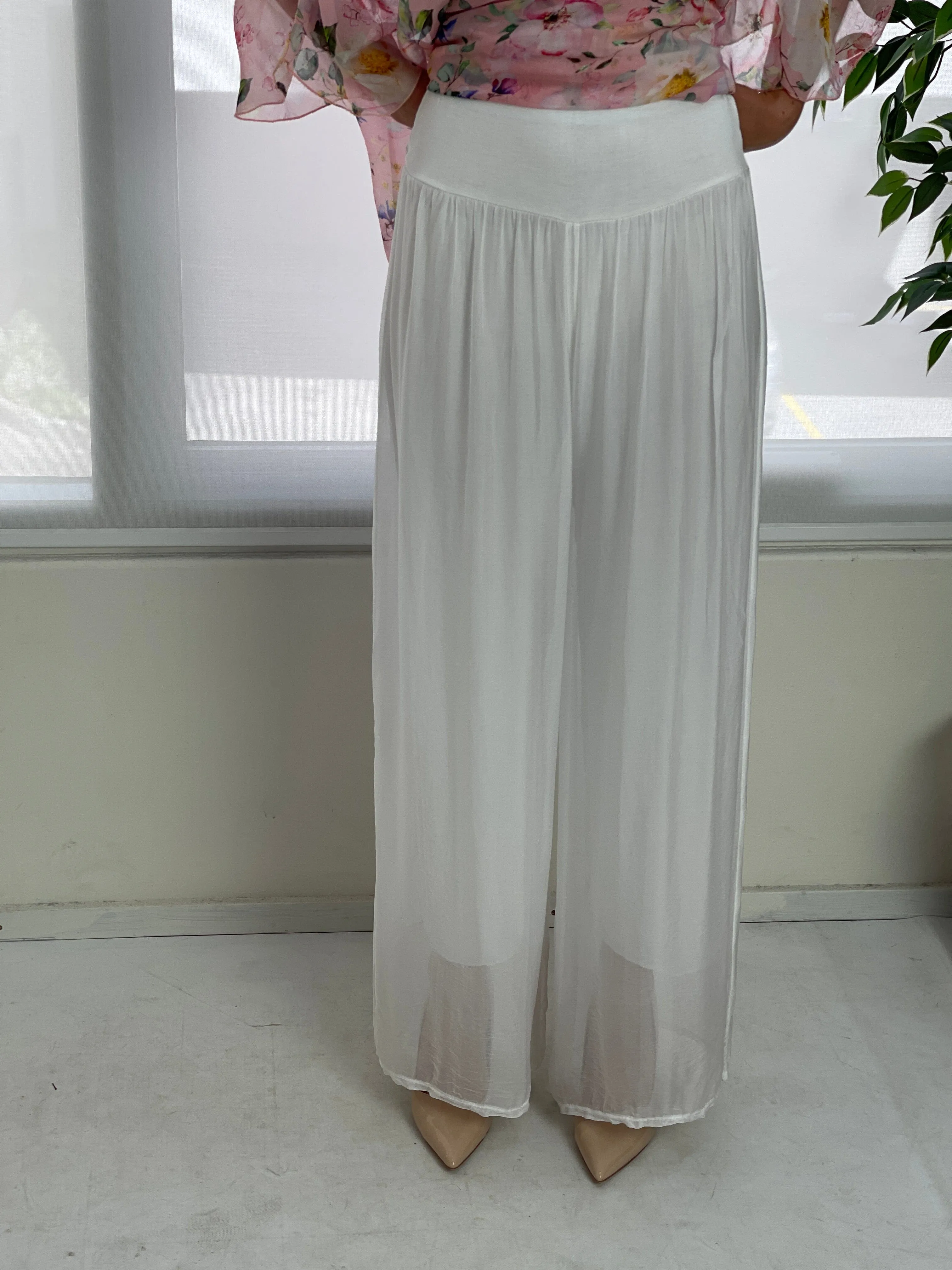 Fort White Silk Pants