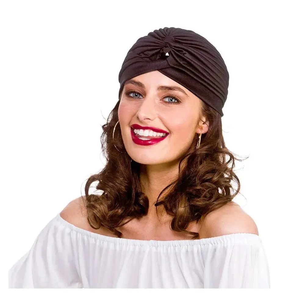 Fortune Teller Turban Black Jewel Mystic Gypsy Fancy Dress