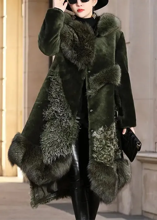 Fox Collar Leather And Fur Coats Winter