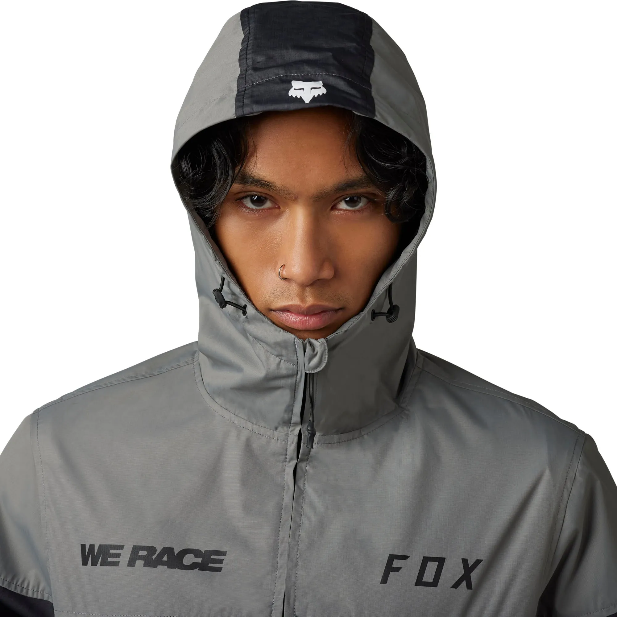 Fox Racing  Mens Foyl Pro Circuit Anorak Jacket Hooded Wind Rain Resistant Black