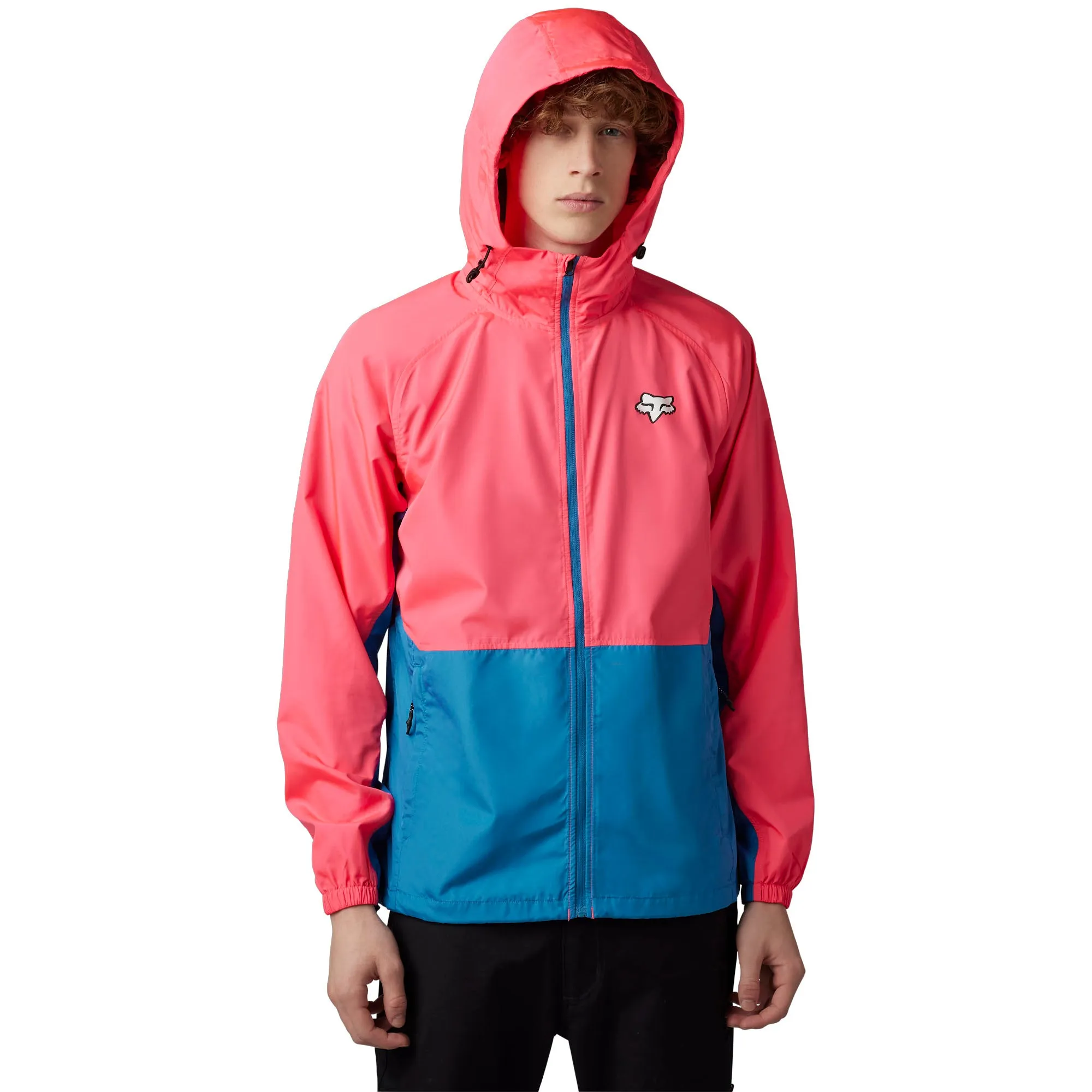 Fox Racing  Mens Title Sponsor Windbreaker Jacket Packable Repels Water Pink