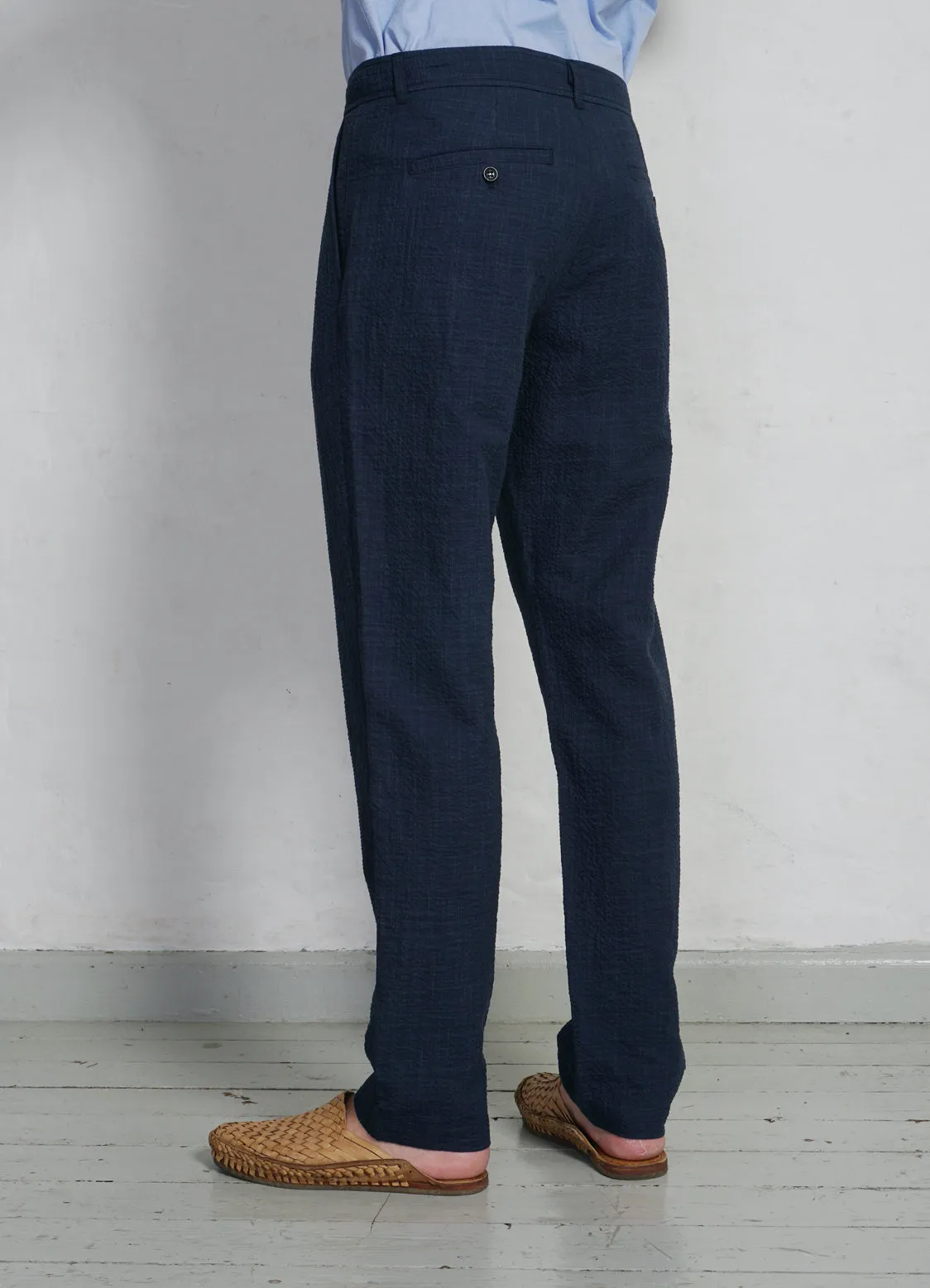 FRED | Regular Cut Trousers | Crinkle Blue