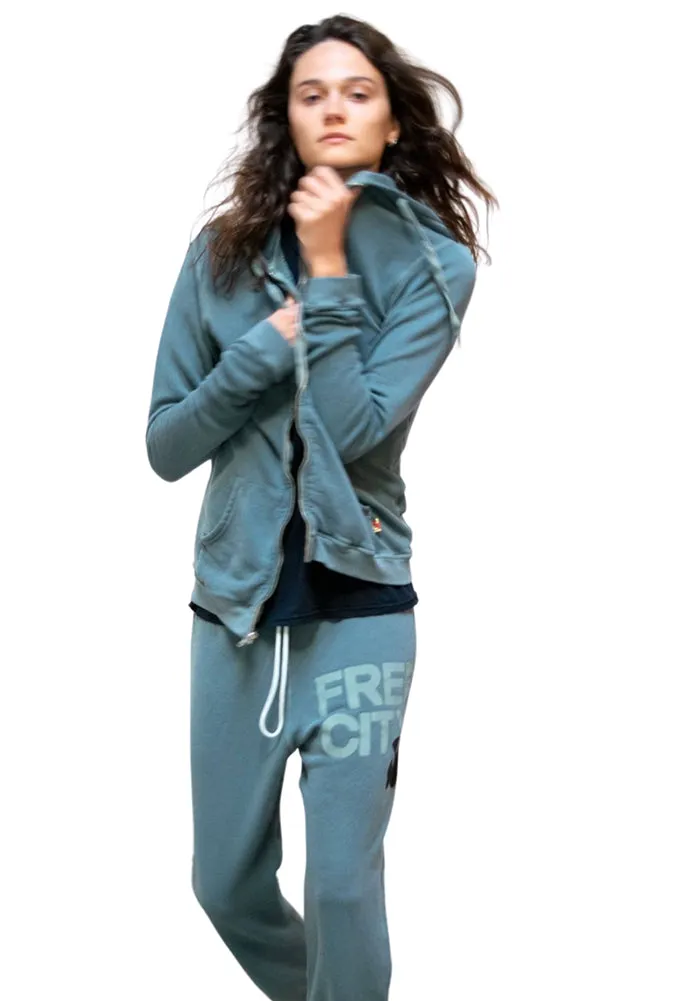 FREE CITY Superfluff Lux Zip Hoodie in Nightcloud