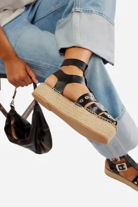 Free People Shoes Gable Gladiator Espadrilles in Black