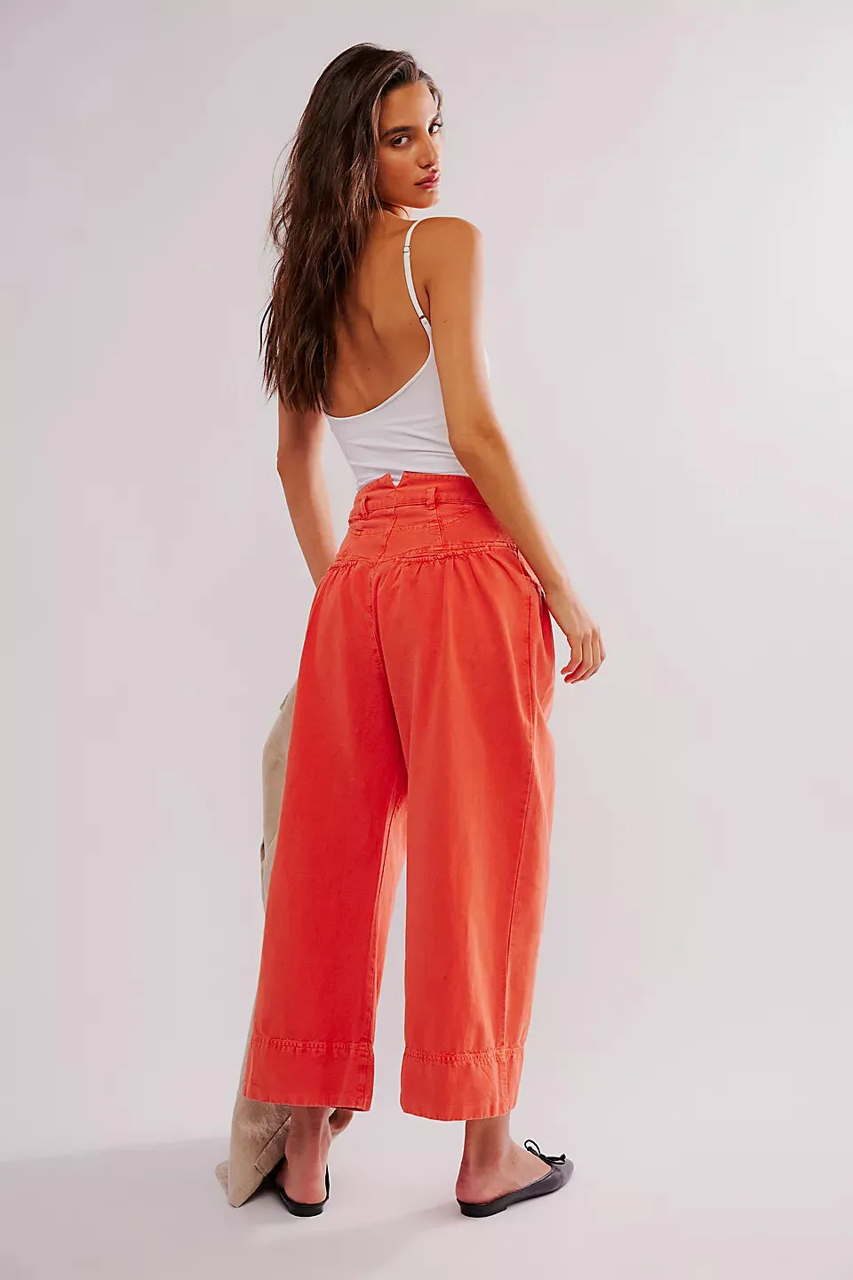 Free People Sweet Talk Chino Pants in Red Mango