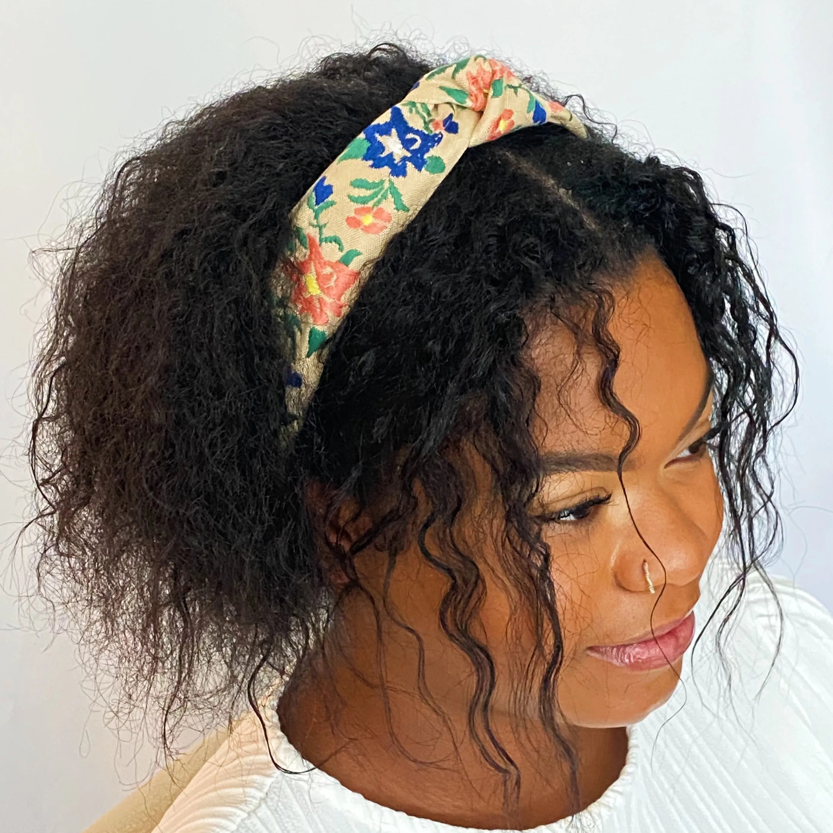 French Floral Embroidered Headband