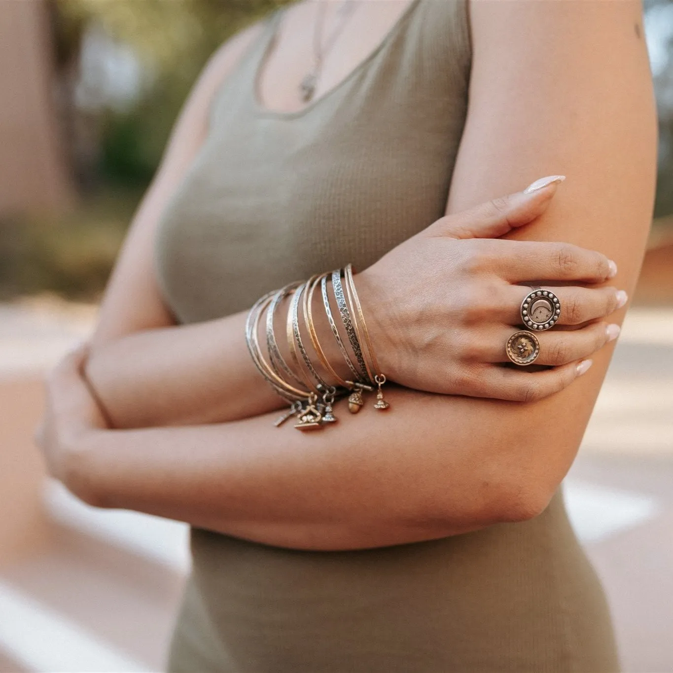 French Wax Seal Paperclip Charm Bracelet - 14k Gold