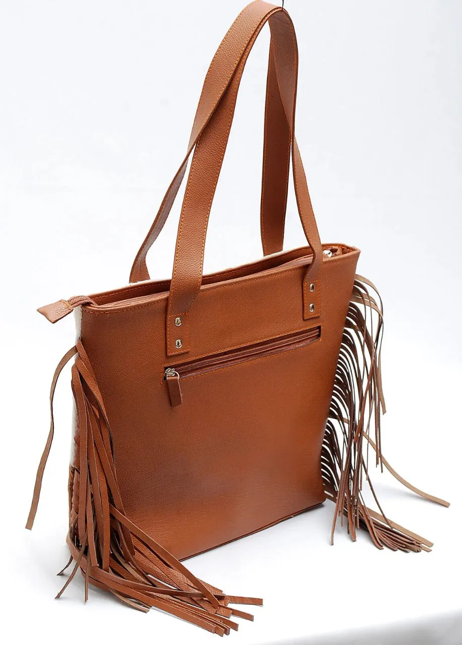 Fringes Tote Bag | Beautiful Cowhide Leather Handbag