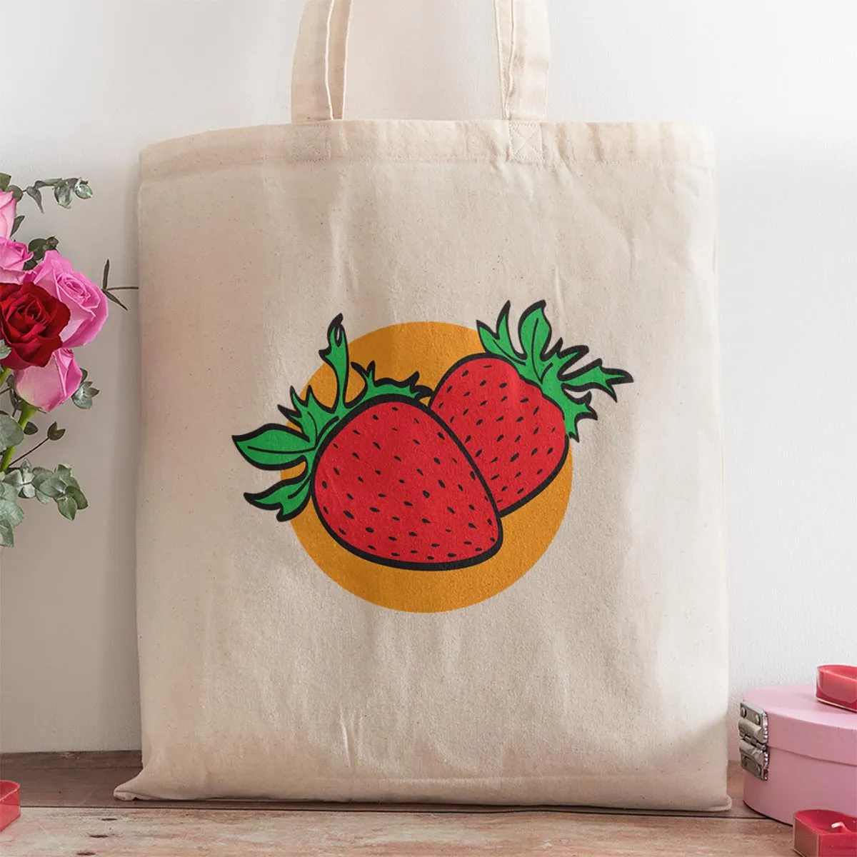 Fruit Fiesta Large Canvas Grocery Tote Market Totes