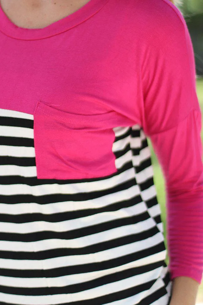 Fuchsia Striped Top