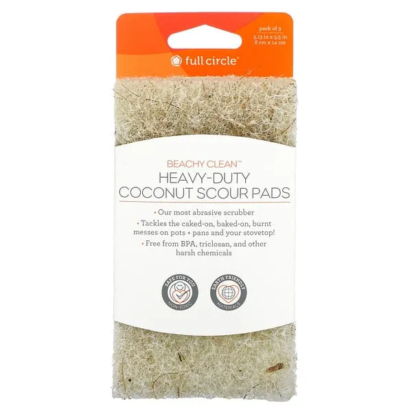 Full Circle -Beachy Clean Coconut Scour Pad 3pk