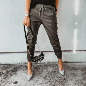 Full faux leather khaki ULTIMATE joggers *NEW*