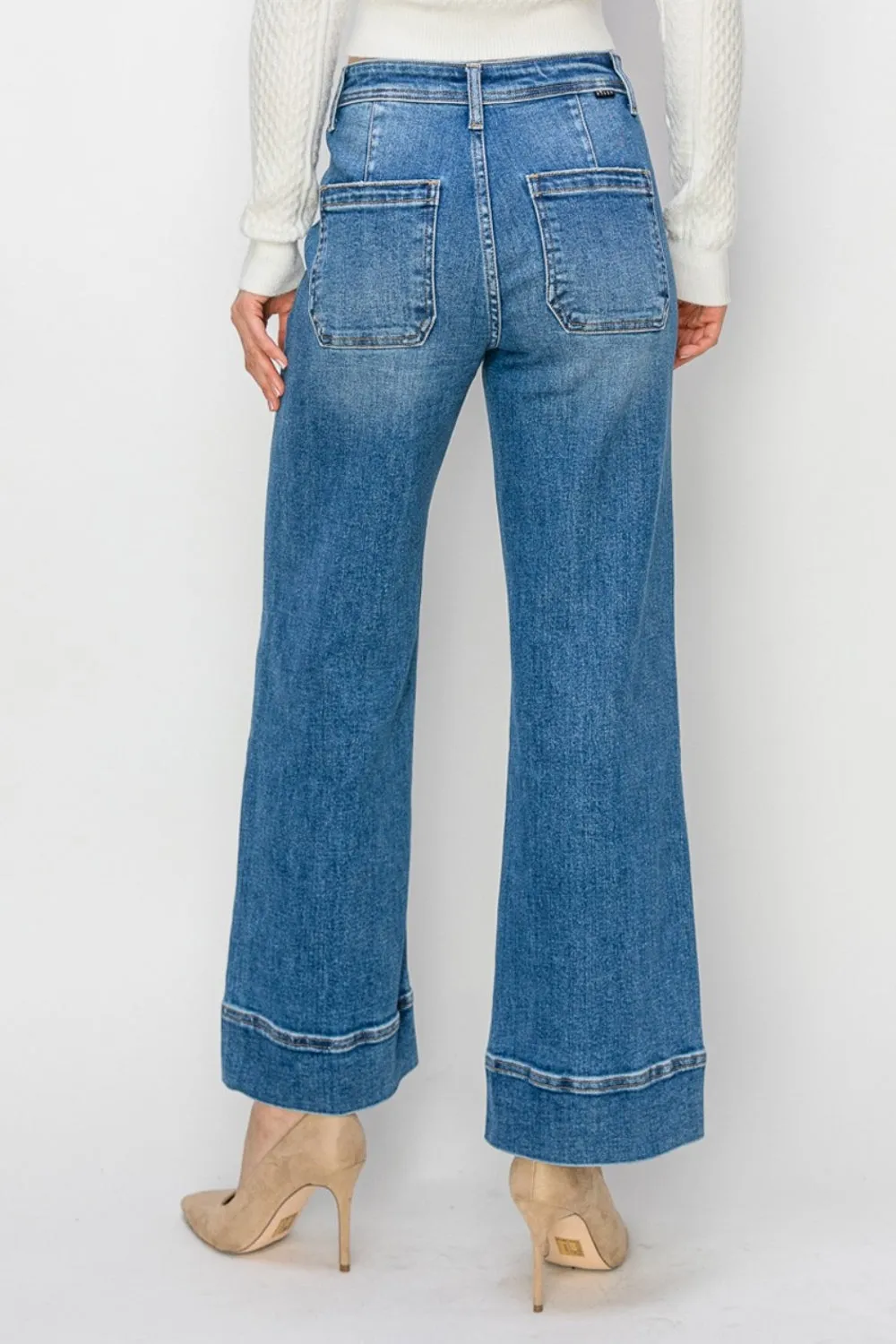 Full Size High Rise Wide Leg Jeans