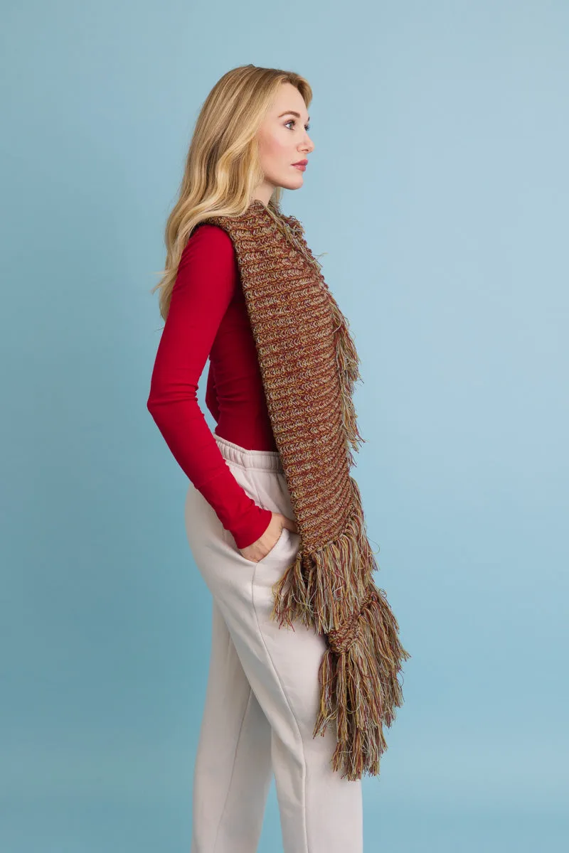 Fun & Fluffy Knit Fringe Winter Scarf