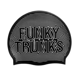 Funky Silicone Swim Cap-Silver Lines