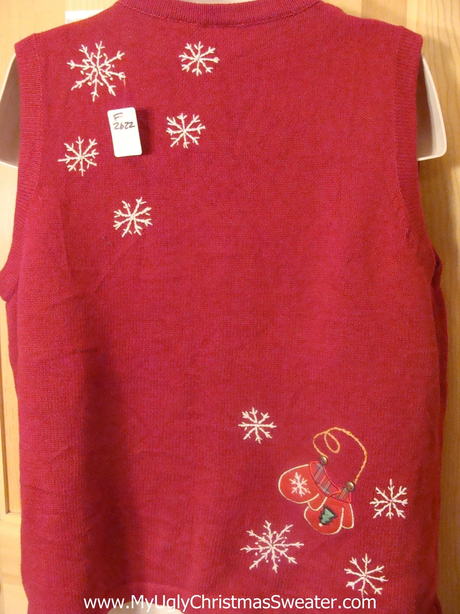 Funny Christmas Sweater Vest Ice Skates and Mittens