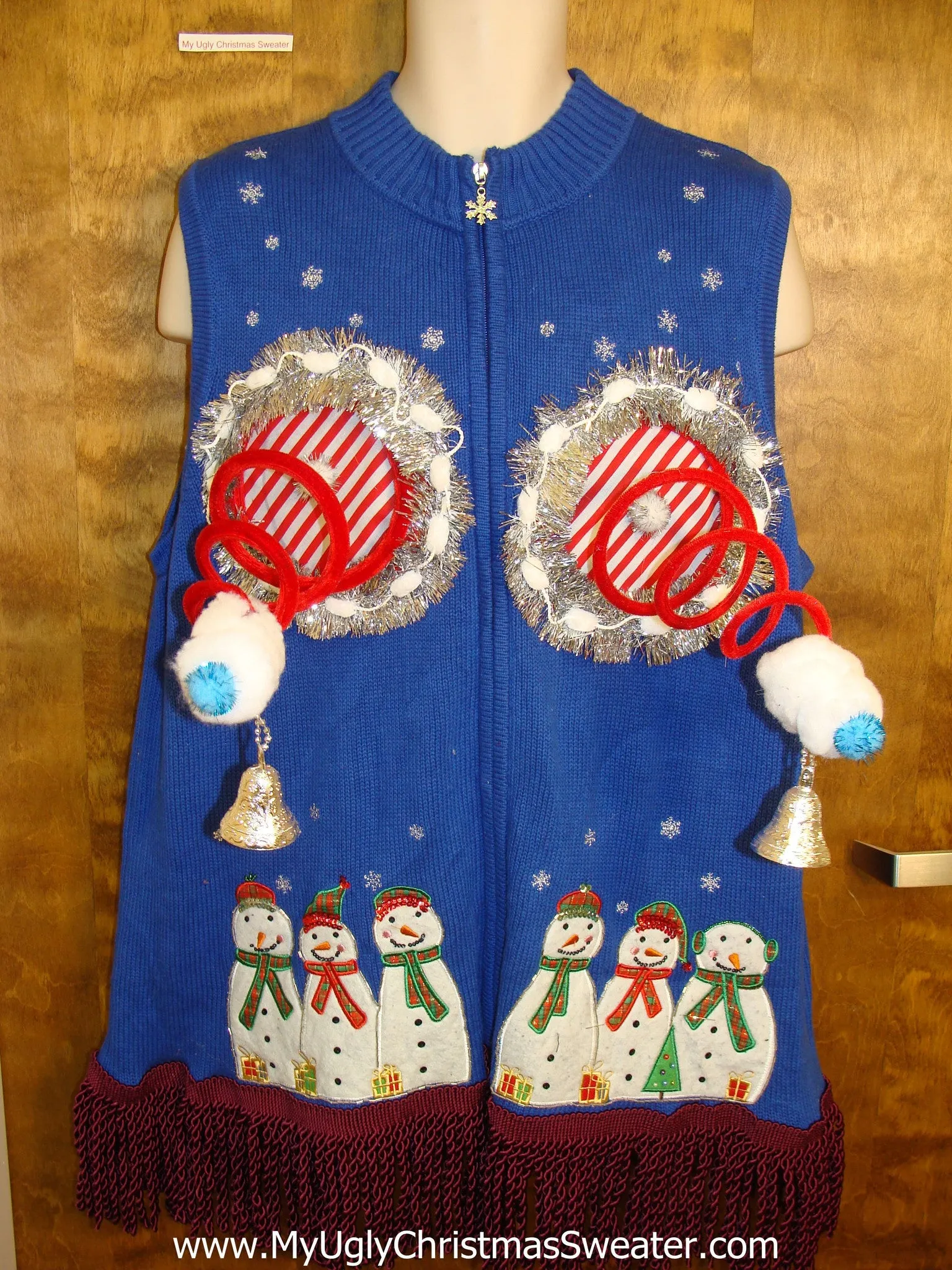 Funny Snowmen Naughty Ugly Christmas Sweater Vest