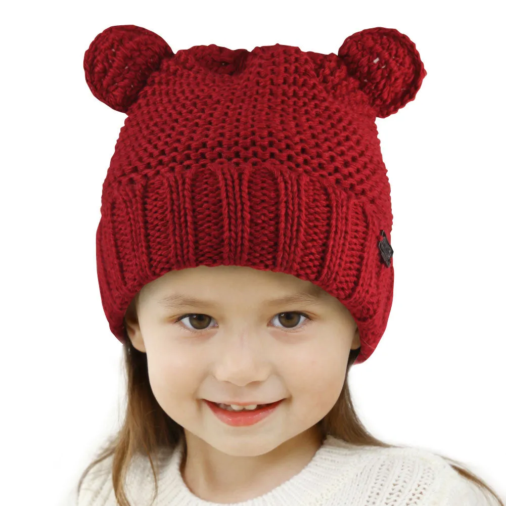 FURTALK Winter Kids Bear Ear Beanie Hats  Drop Shipping HTWL083