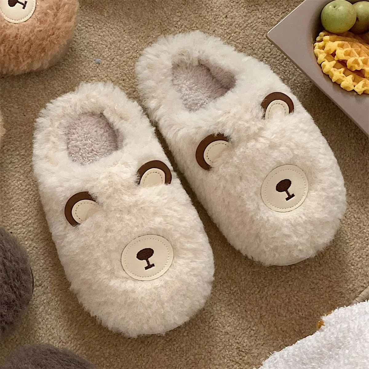 Fuzzy Animal Slippers for Girls