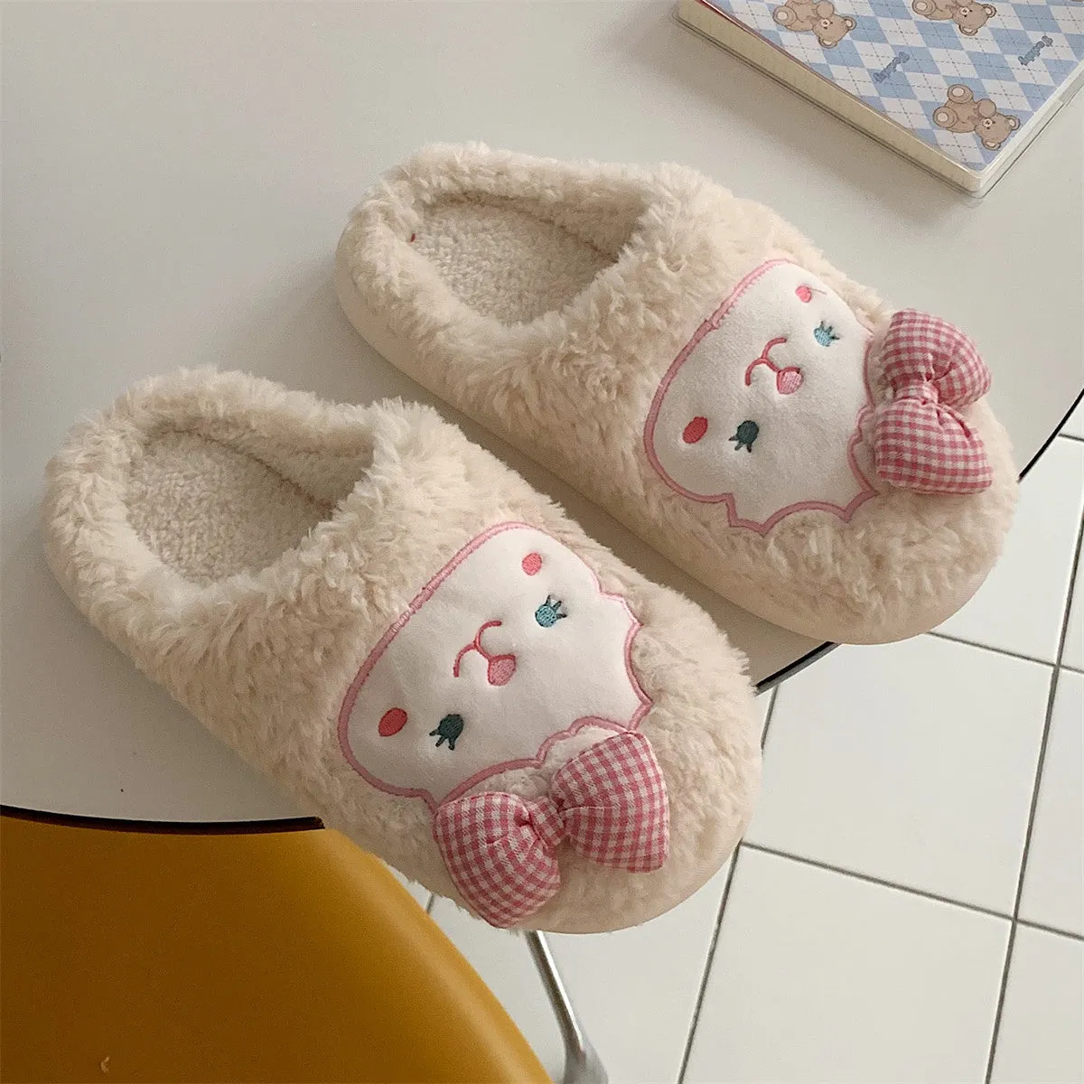 Fuzzy Animal Slippers for Girls