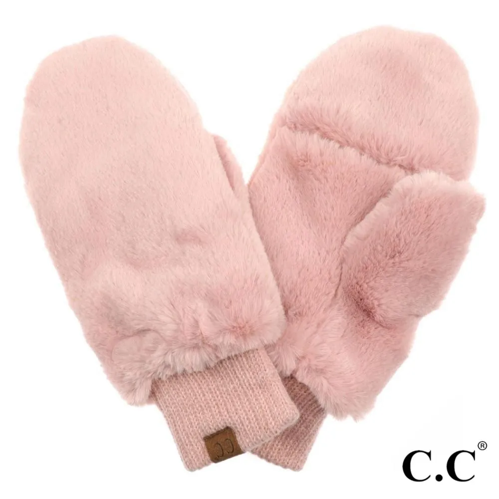 Fuzzy Lined Convertible Mittens by C.C.