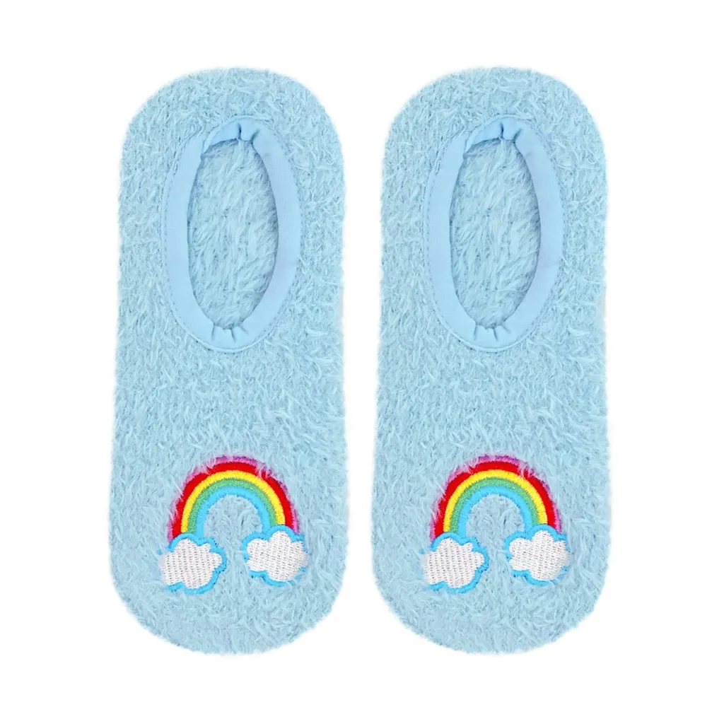 Fuzzy Rainbow Slippers