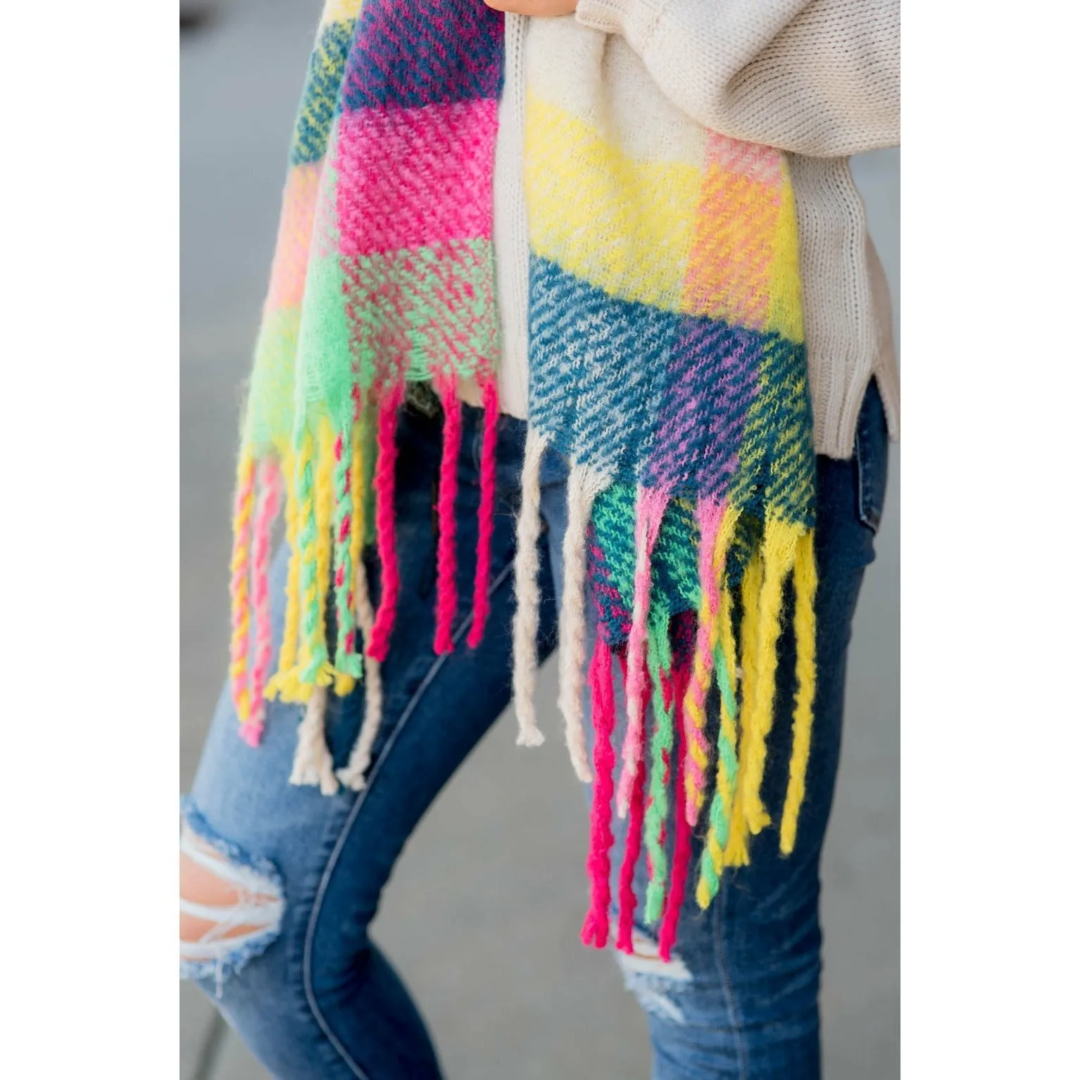 Fuzzy Wonders Multi Colored Scarf