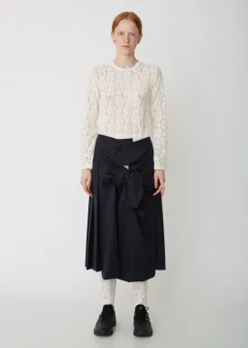 Gabardine Tie Front Skirt