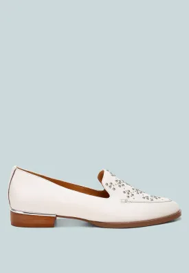 Gabassi Studded Genuine Leather Loafers