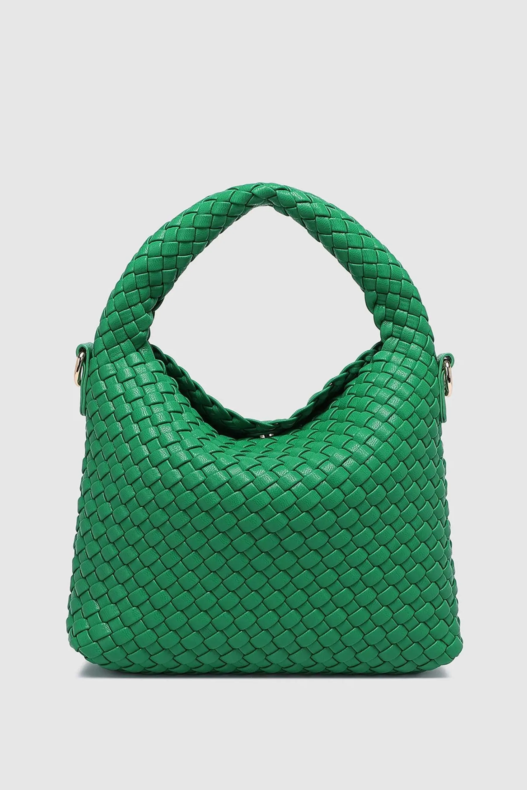 Gabby Mini Woven Shoulder Bag | Apple Green