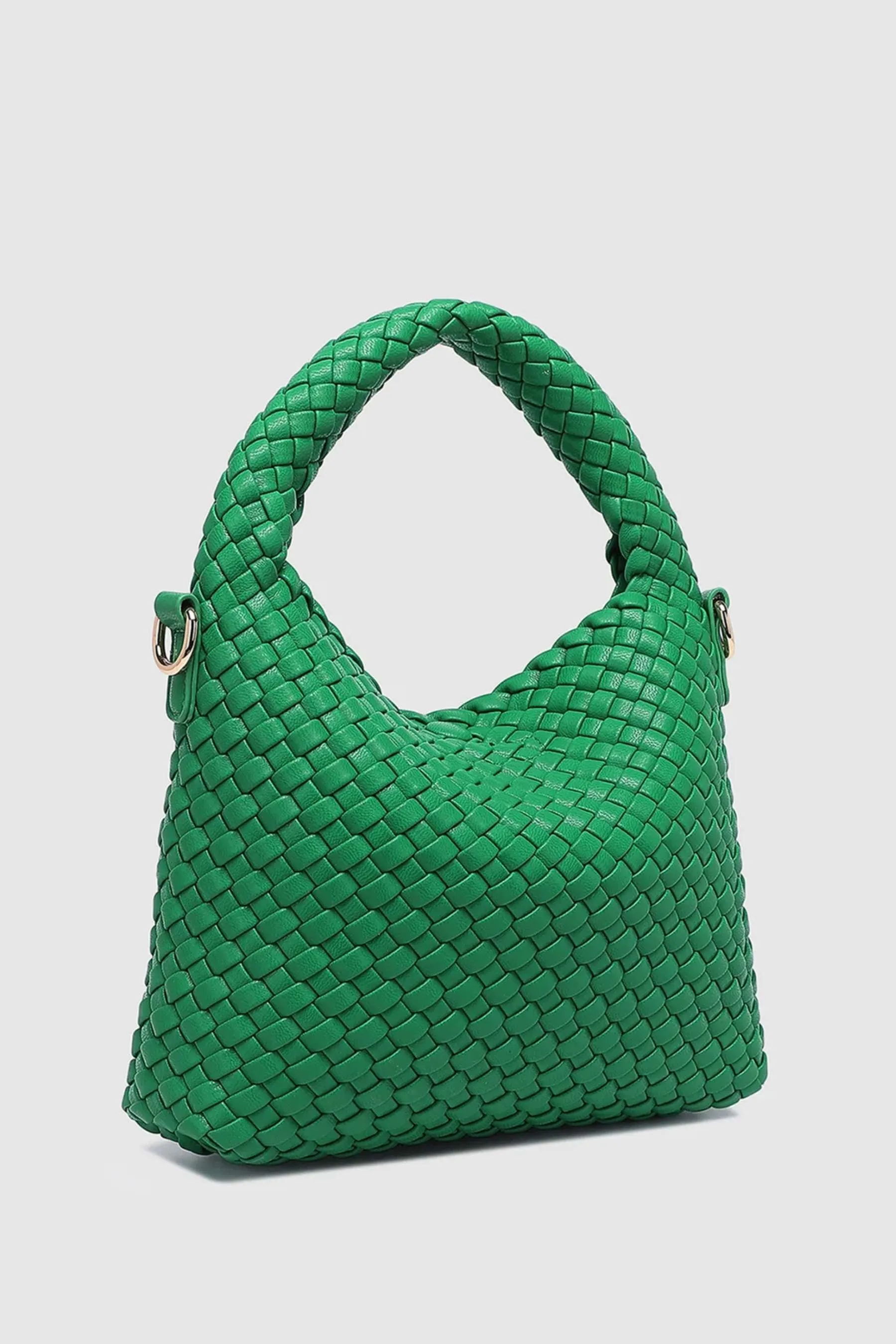 Gabby Mini Woven Shoulder Bag | Apple Green