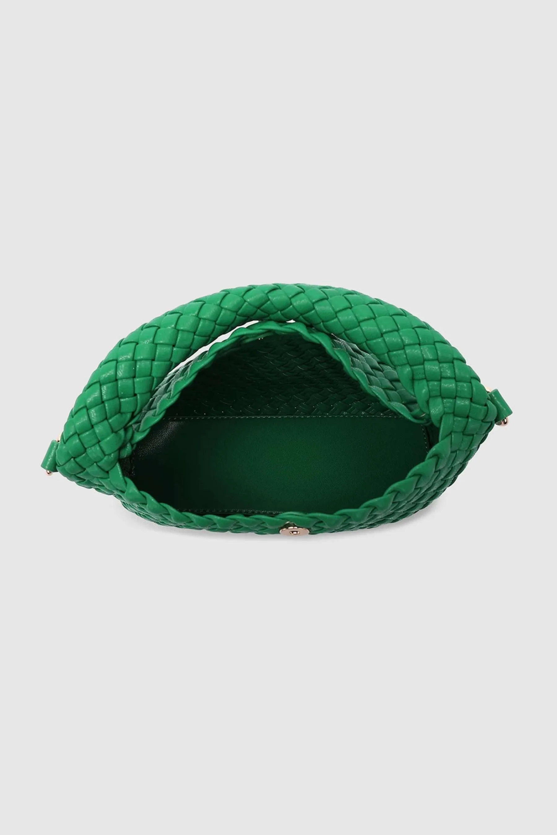 Gabby Mini Woven Shoulder Bag | Apple Green