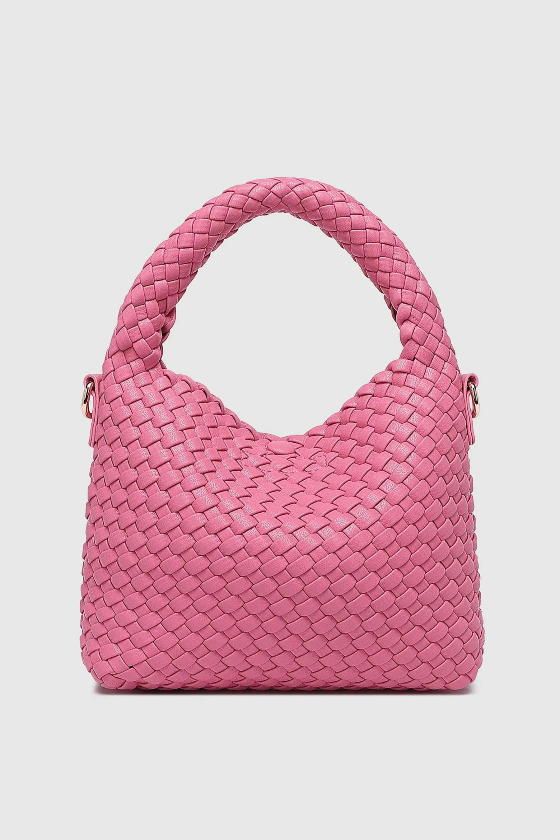 Gabby Mini Woven Shoulder Bag | Bubblegum Pink