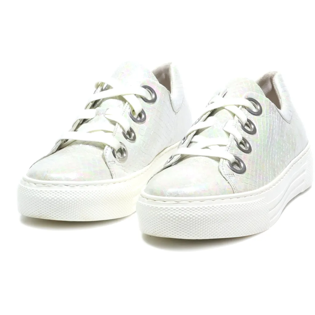 Gabor Low-Top Sneakers Leather Silver Colour For Women