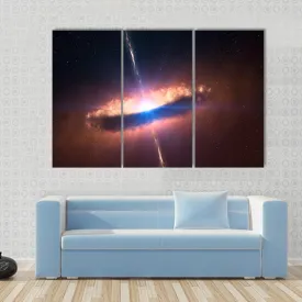 Galaxy System With Bright Optical Centre Element Canvas Wall Art