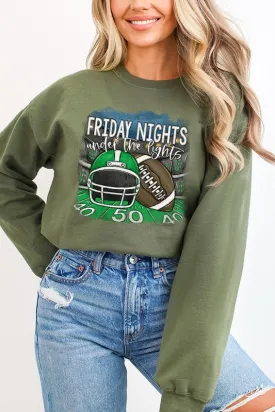 Gameday Green Helmet Friday Nights Sweatshirt