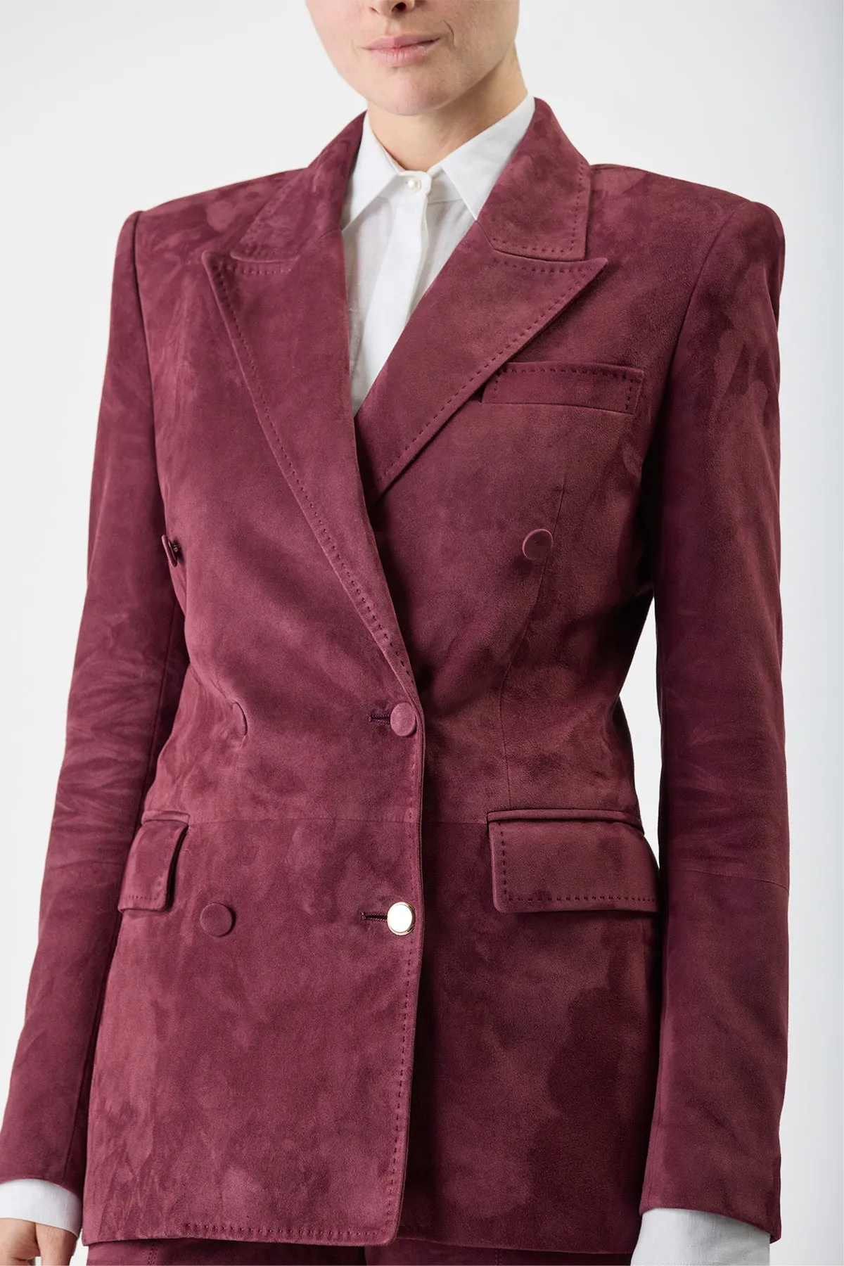 Gavin Blazer in Deep Bordeaux Suede