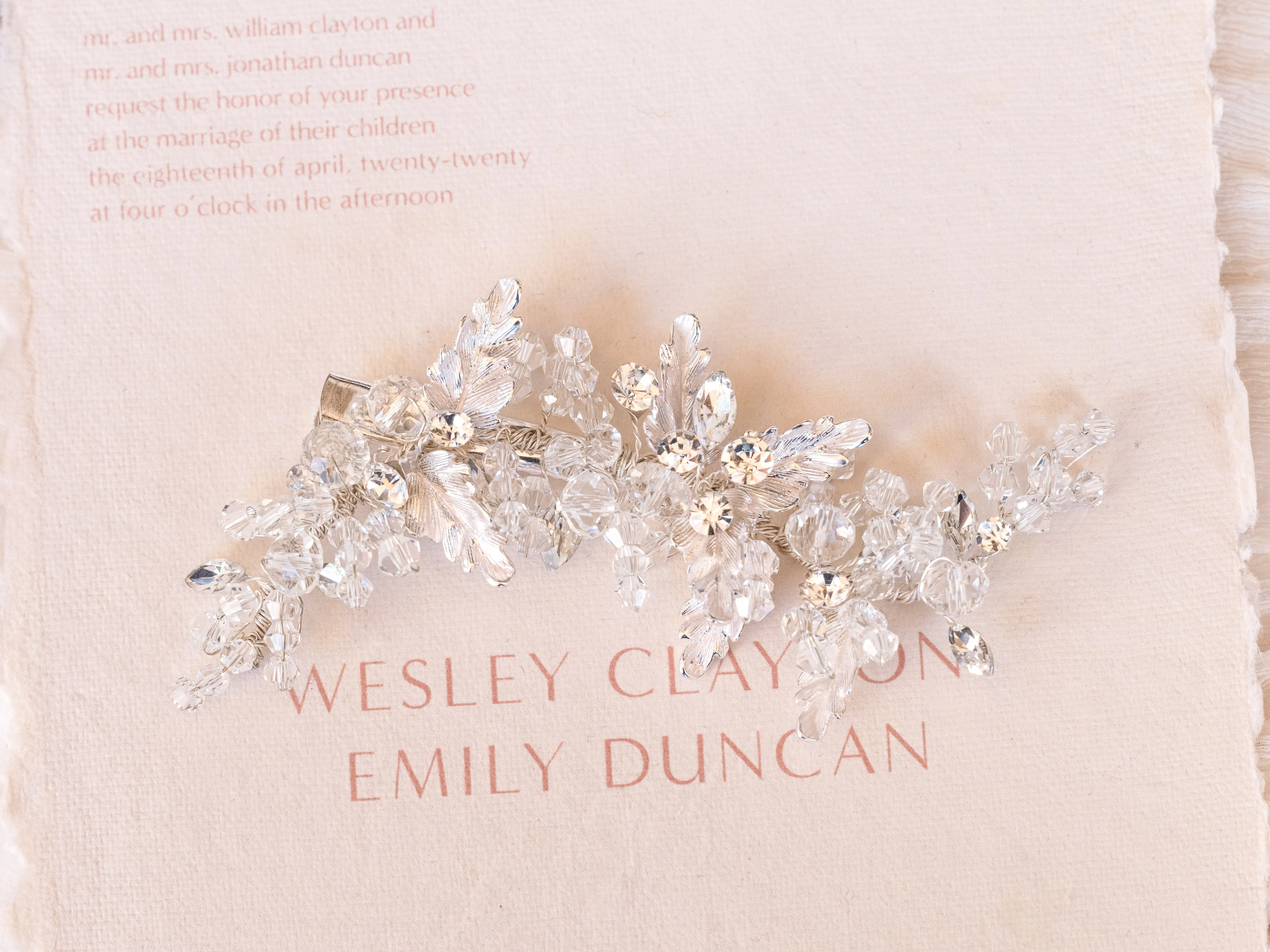 Gemma - Crystal Embellished Bridal Hair Clip