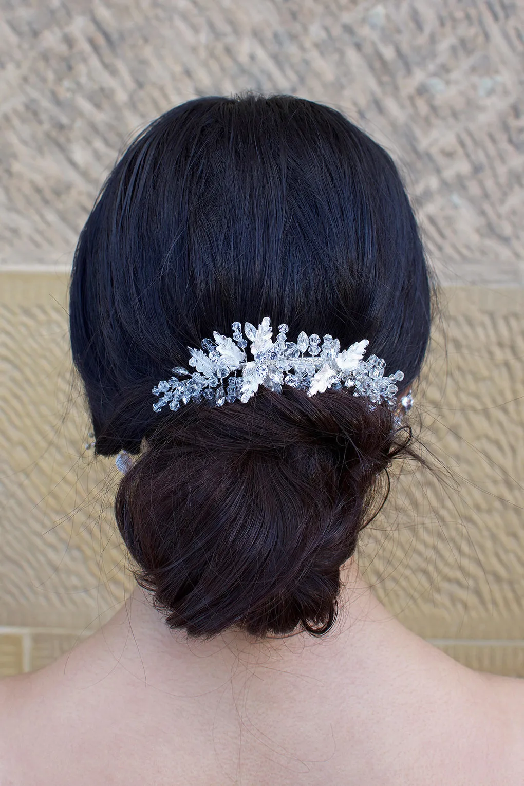 Gemma - Crystal Embellished Bridal Hair Clip