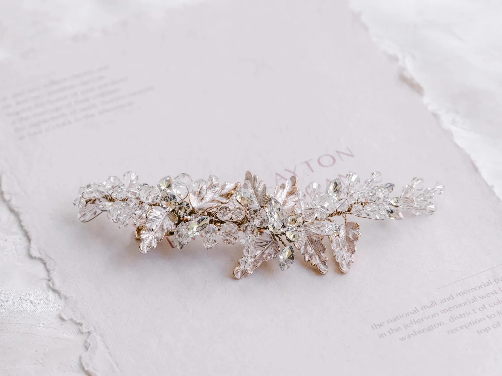 Gemma - Crystal Embellished Bridal Hair Clip