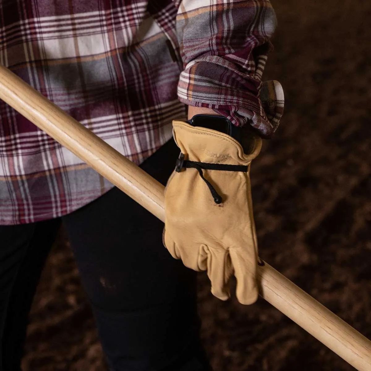 Gemplers Leather Work Gloves with Drawstring Wrist