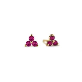 Gemstone Clover Studs Ruby