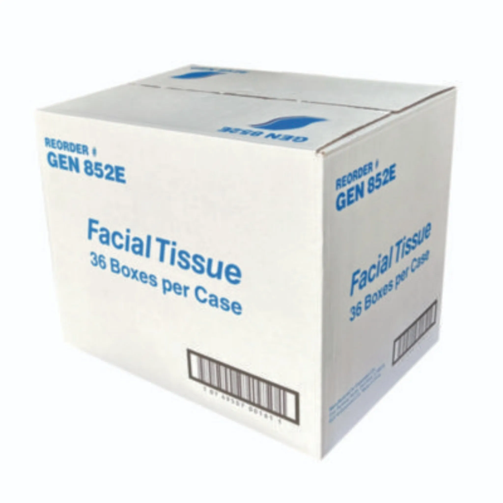 GEN GEN852E Facial Tissue Cube Box, 2-Ply, White, Box of 85 Sheets, Carton of 36