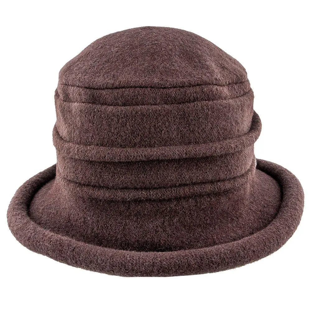 Genevra - Scala LW399 Walnut Crushable Boiled Wool Cloche Hat