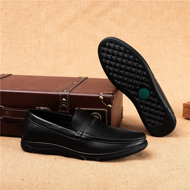 Genuine Leather Men Casual Shoes Italian Mens Loafers Moccasins Breathable Slip on Male Driving Shoes Daily Office Formal Shoes