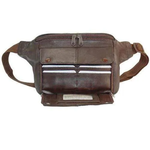 Genuine Leather Zippered Fanny Pack Card Holder 031 (C)