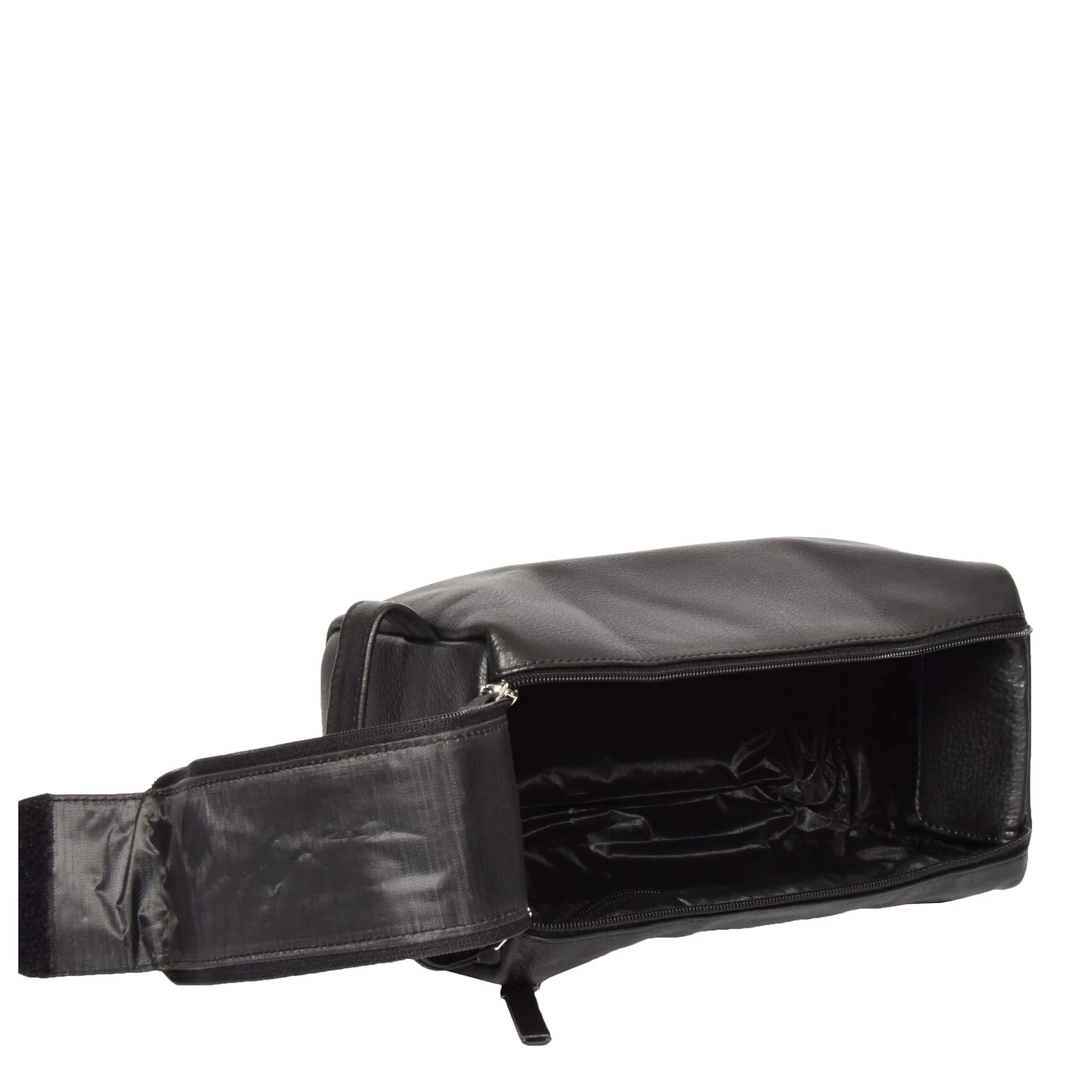 Genuine Soft Leather Black Travel Wash Bag A179