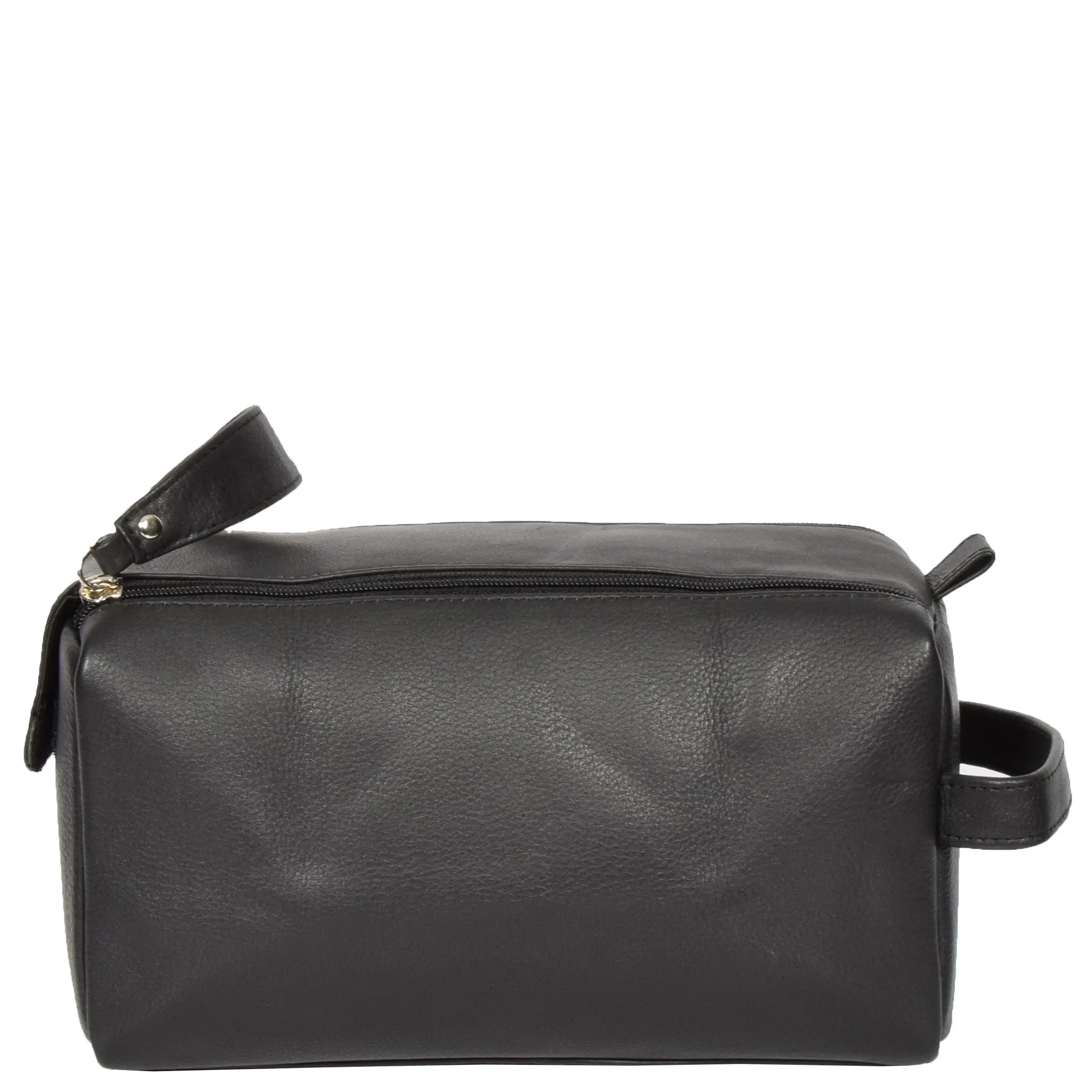 Genuine Soft Leather Black Travel Wash Bag A179